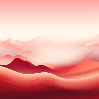 八一建军节红色大气飘带起伏山脉山川渐变红背景